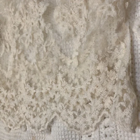 Love Letter Sheer Lace Ivory White Layering Top Blouse Size Small - Picture 4 of 9